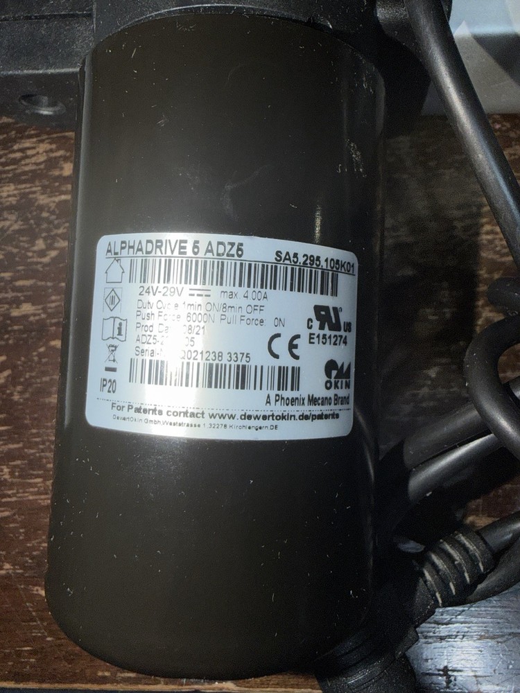 Okin Alphadrive 5 ADZ5 Adjustable Bed Actuator Motor E151274 Ghost Bed