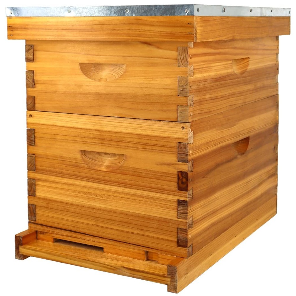 8 Frame Bee Hive Complete Beehive Kit Dipped in Beeswax Include Beehive Frame...