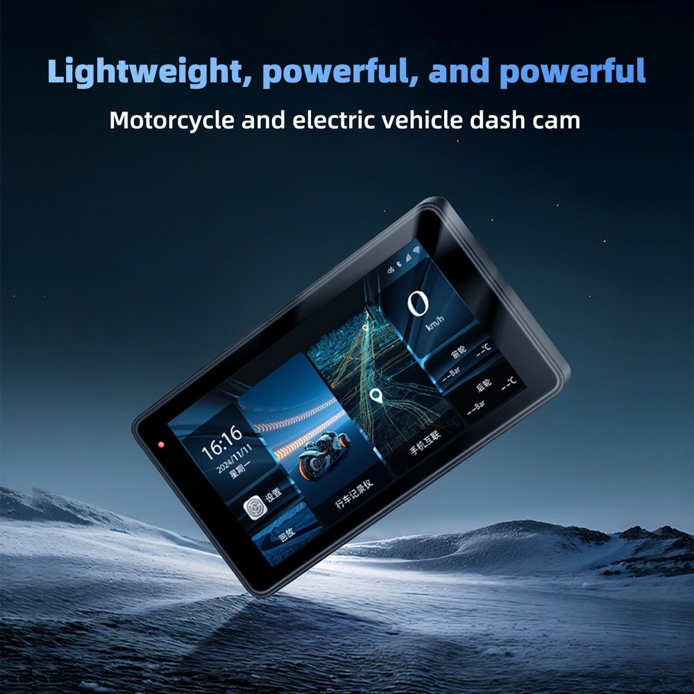 Motorcycle GPS Support Recording Dashcam 5" HD Screen Wireless Screen Mirroring