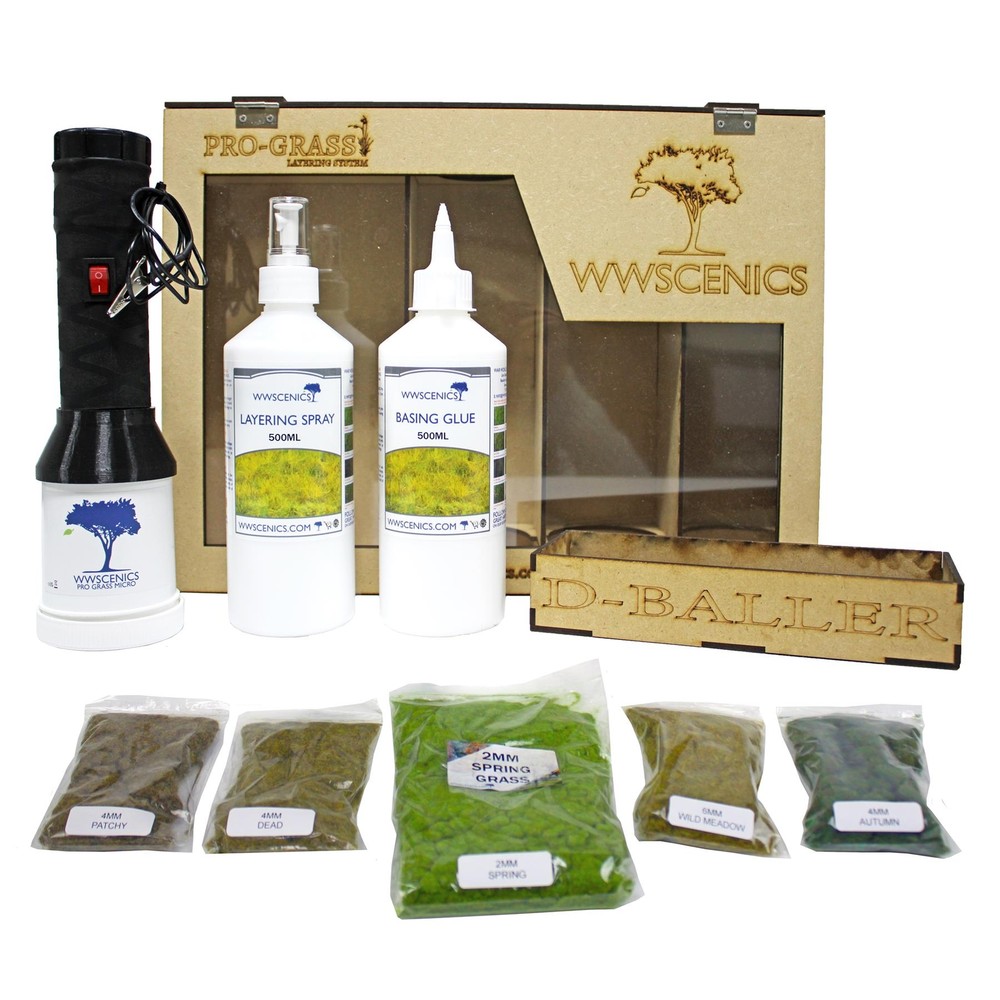 WWS Pro Grass Layering System | Static Grass & Applicator Complete Starter Kit