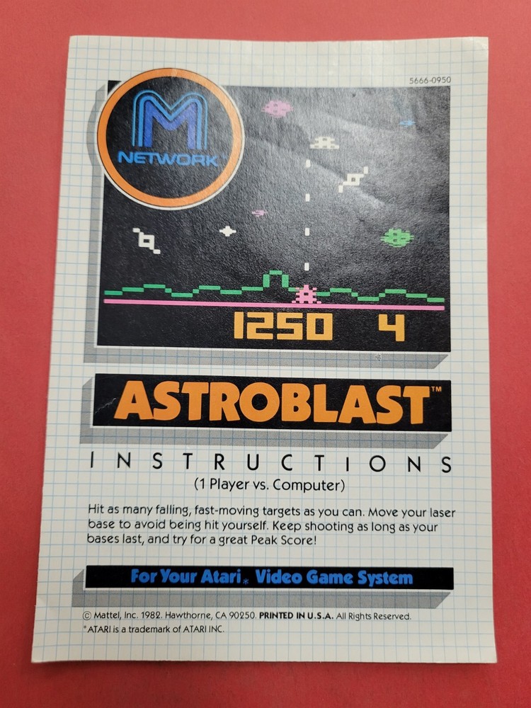 Atari Manual Astroblast