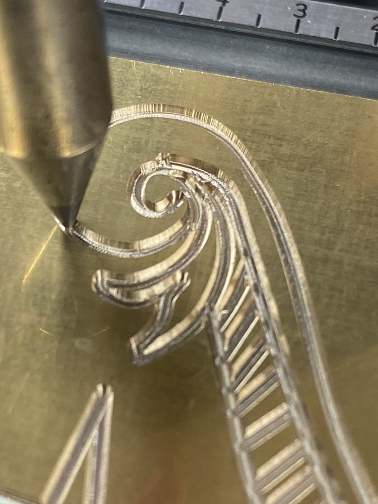 ANTIQUE SCROLL PATTERN SOLID BRASS ENGRAVING PLATE FOR NEW HERMES FONT