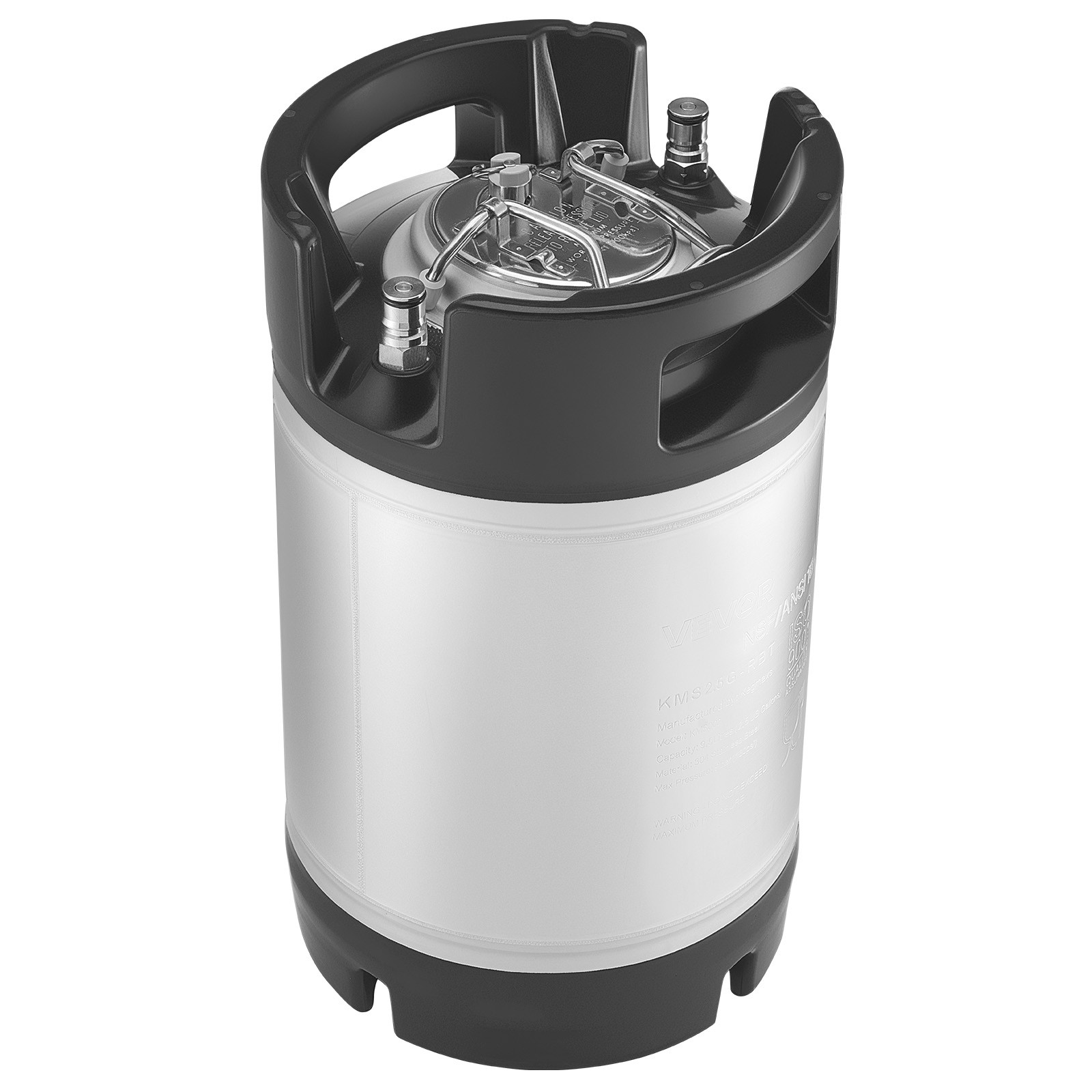 VEVOR Corny Ball Lock Keg 2.5 Gallon Ball Lock Corny Keg Home Brew Kegs 2 PCS