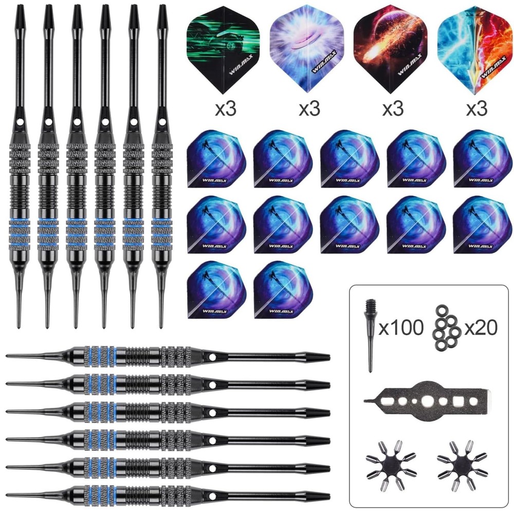 WIN.MAX Electronic Dart Board, LED Display Automatic Scoring Dartboard Sets f...