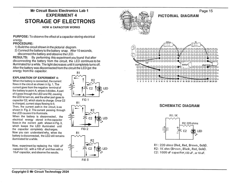 MC1-04 ** Mr Circuit Science ** Experiment Kit -How A Capacitor Works