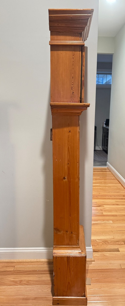 18TH CENTURY SINGLE HAND 30-HOUR PINE TALL CASE CLOCK