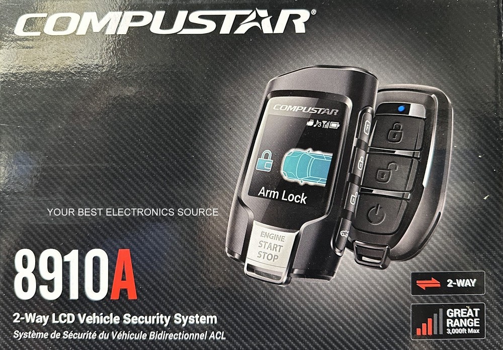 NEW Compustar CS8910-A, 2-Way Security/Alarm, Keyless Entry, LCD Remote