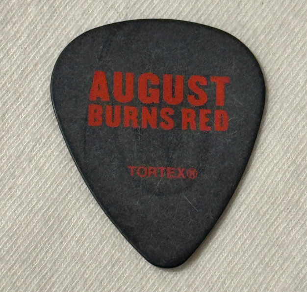 AUGUST BURNS RED BAND ABR GUITAR PICK TORTEX PLECTRUM RED ON CHARCOAL