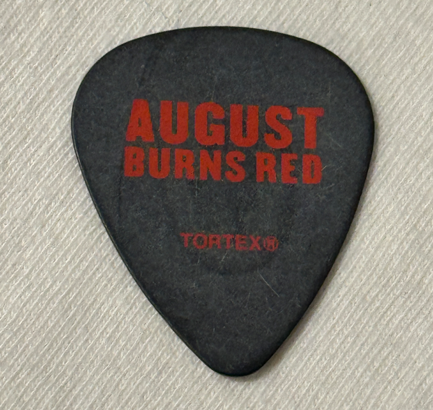 AUGUST BURNS RED BAND ABR GUITAR PICK TORTEX PLECTRUM RED ON CHARCOAL