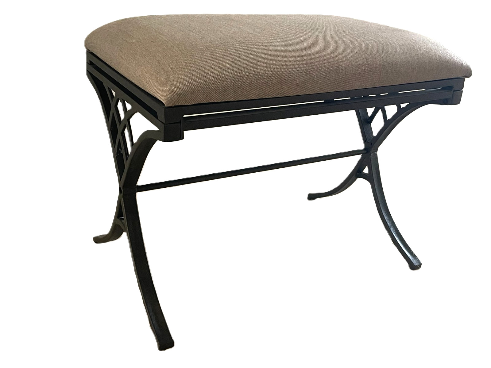 Emery Vanity Stool Oil Rubbed Bronze Finish Fabric Cushion 19 3/4" H 24" W New