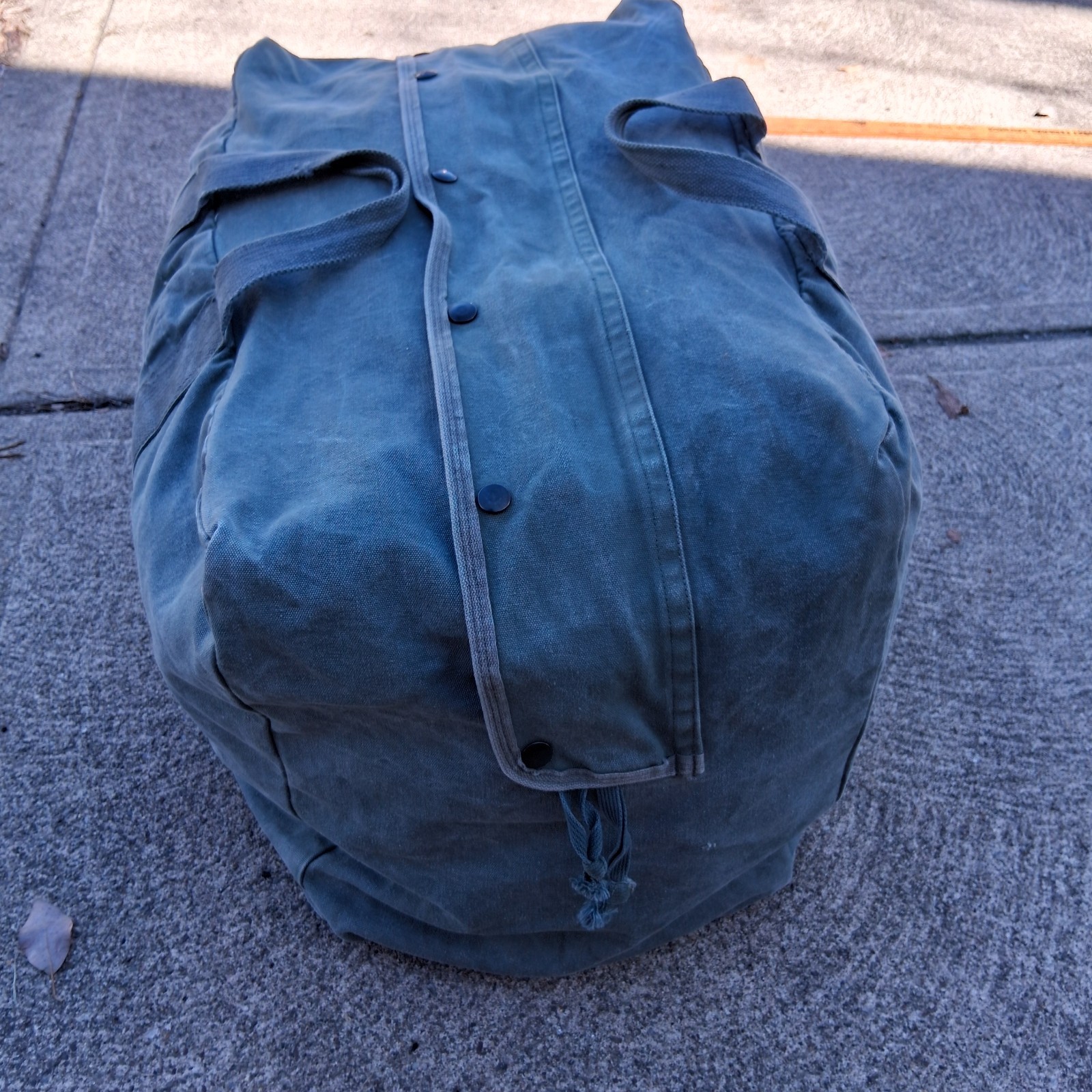 Vtg Large Kit Bag Flyers Sage Green US Military Duffle Canvas 22" x 13" x 16"