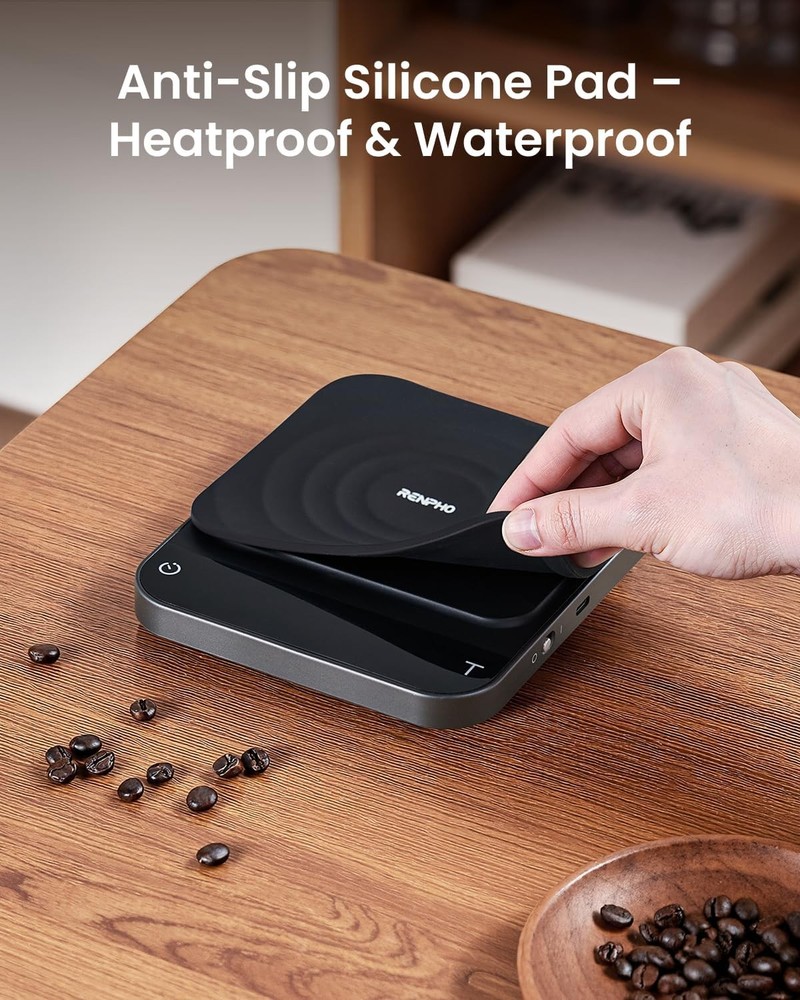 0.1g Precise Espresso Scale with Timer Flow Rate Indicator Rechargeable