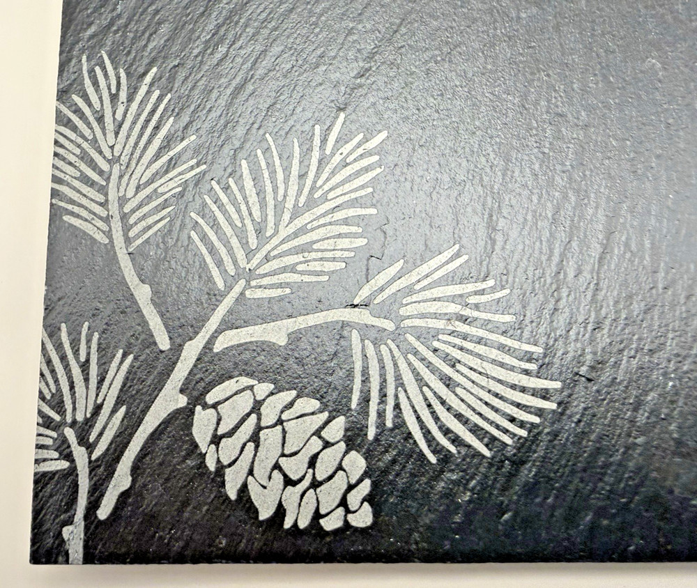 LENOX Alpine Pinecone Slate Cheeseboard 8" Serving Tray-Missing Knife
