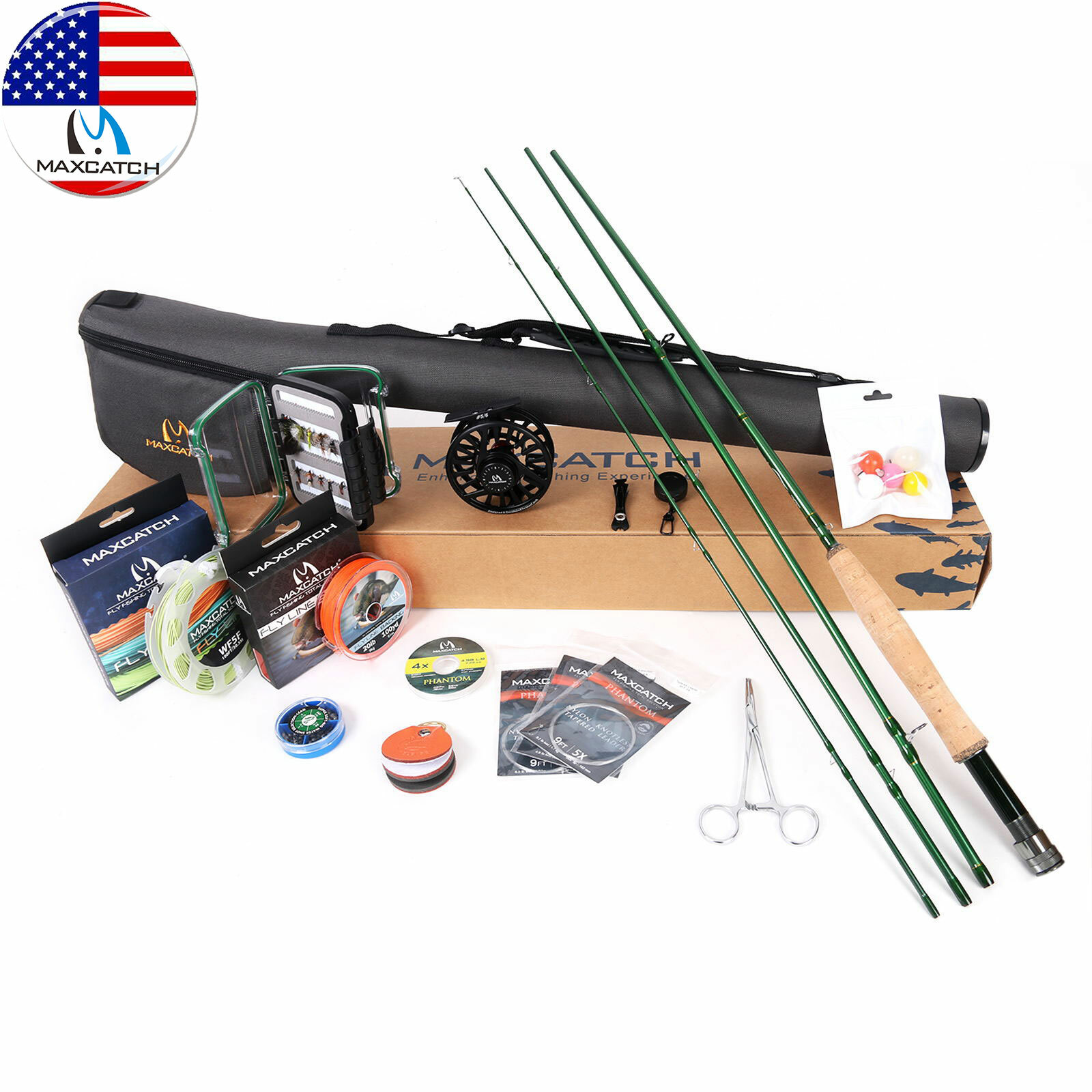 Maxcatch Premier Fly Fishing Rod Reel Combo Complete 9' Fishing Outfit Kits