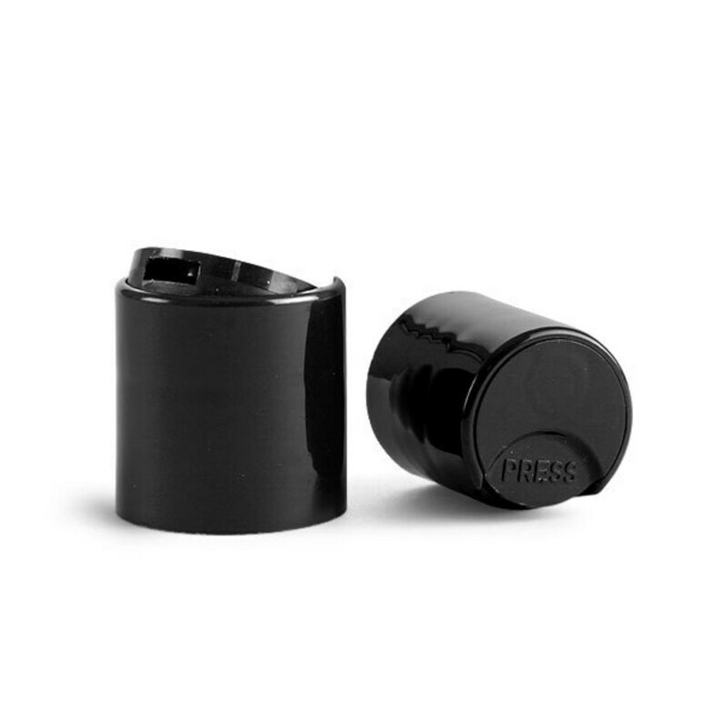 24/410 Black Unlined Dispensing Disc Caps | QTY Per Package: 25