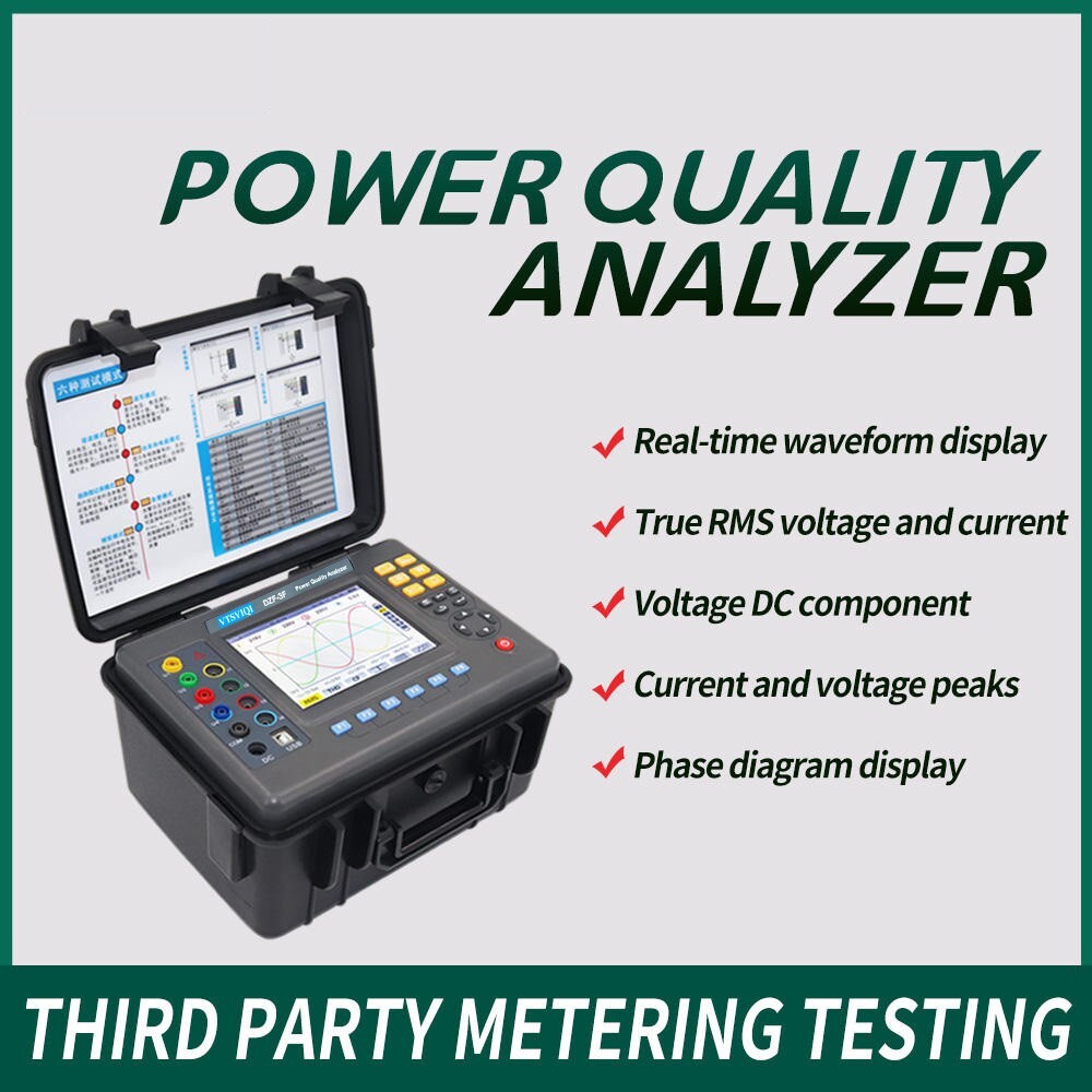 Three-Phase Power Quality Analyzer with Transient Records 150 Sets 10mA-10.0A