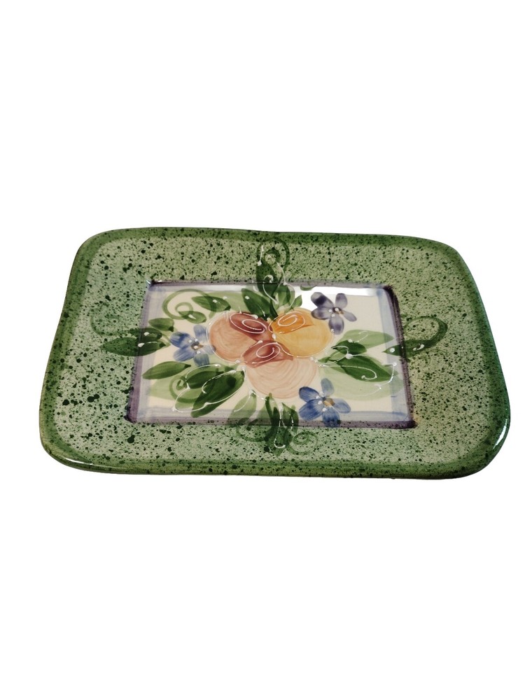 Ceramic Handmade and Painted Floral Dish Great for Easter Candy Spring Decor