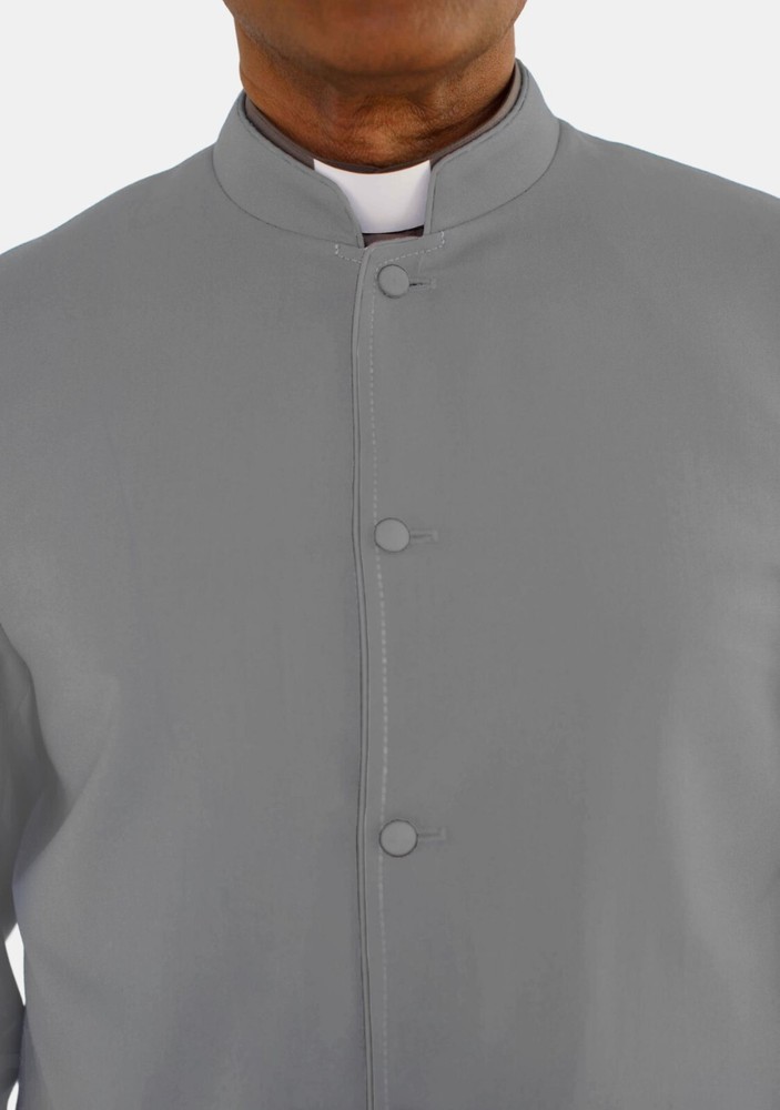 Grey Clergy Robe with 3 Back Plates
