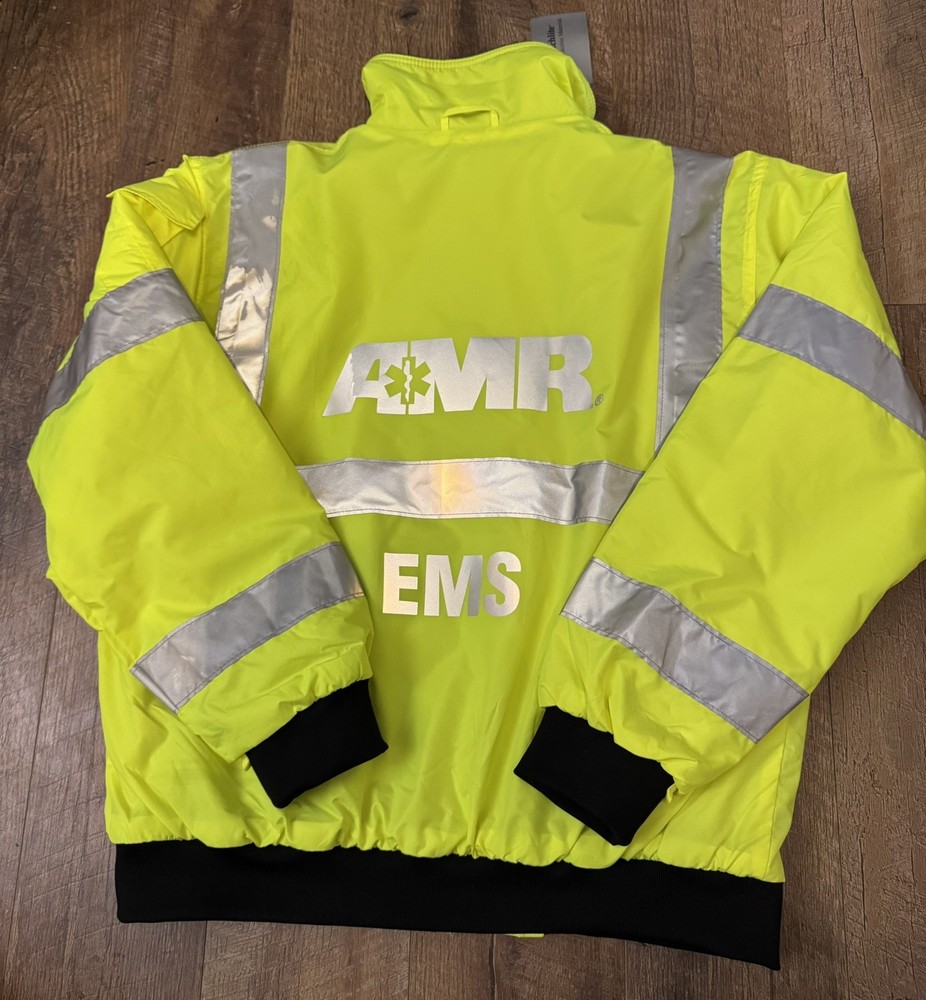 AMR EMS Reflective Jacket Size Medium New With Tags VEA Visibility Enhanced