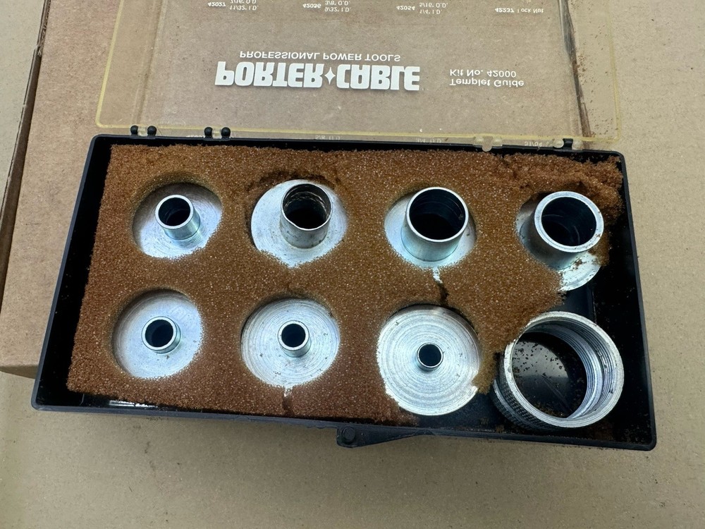 Porter-Cable 42000 9-Piece Router Template Guide Kit Complete Nice Shape *READ