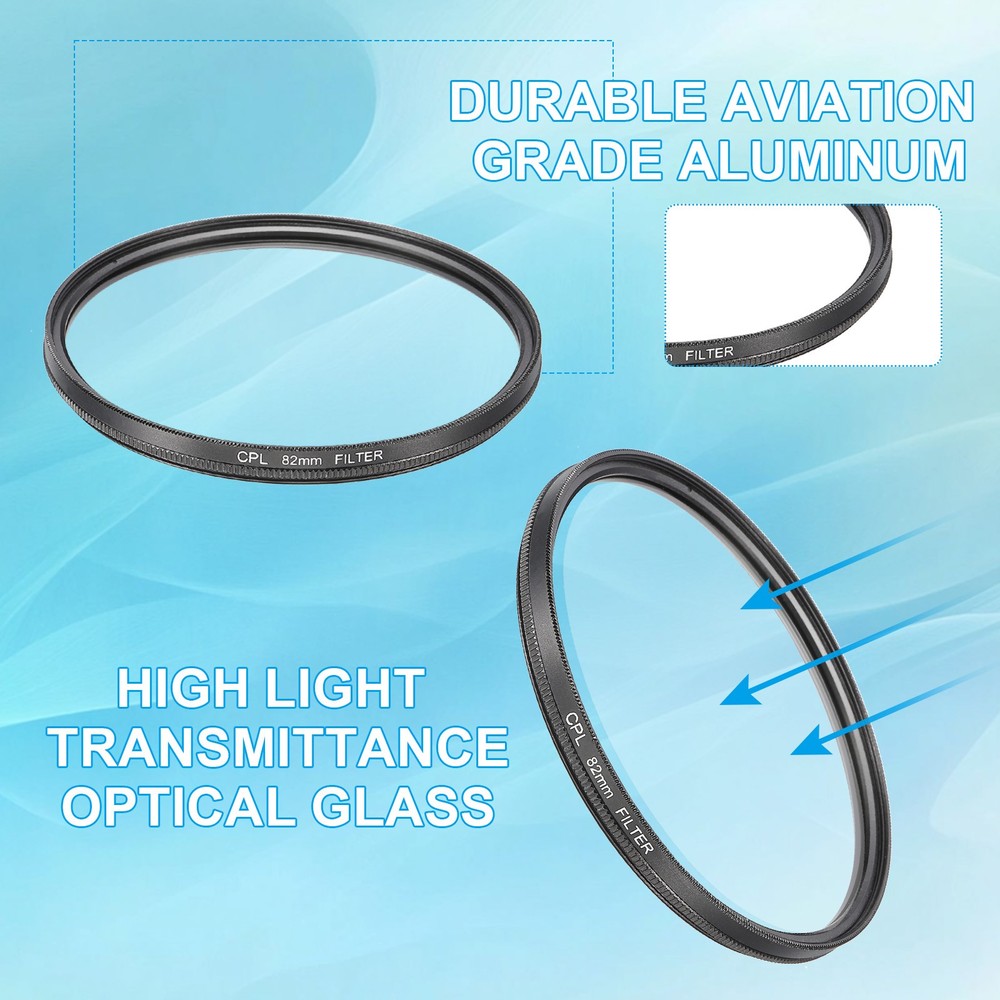 82mm Circular Polarizer Filter, Polarizing Filter with Cleaning Cloth
