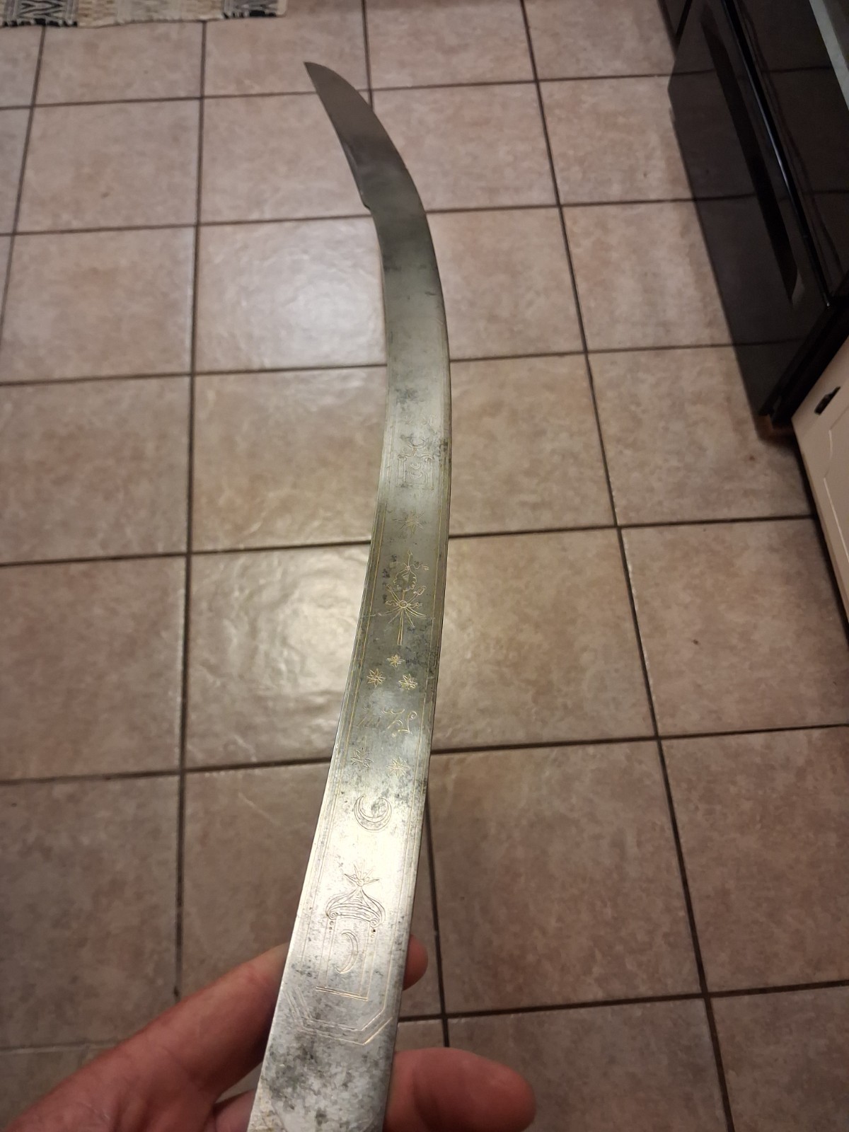 Antique 1800-1830's Ottoman Turkish Officer's Sword Muslim Script Moon Sunburst!