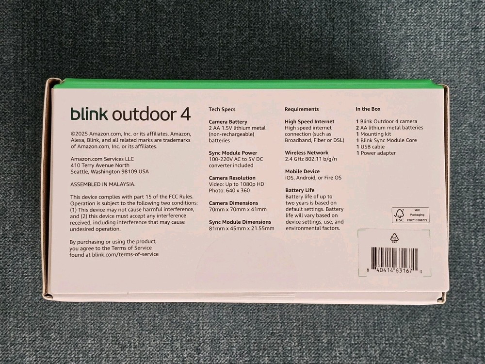 Blink Outdoor 4 (4th Gen) Wireless 1-Camera Security System w/ Sync Module