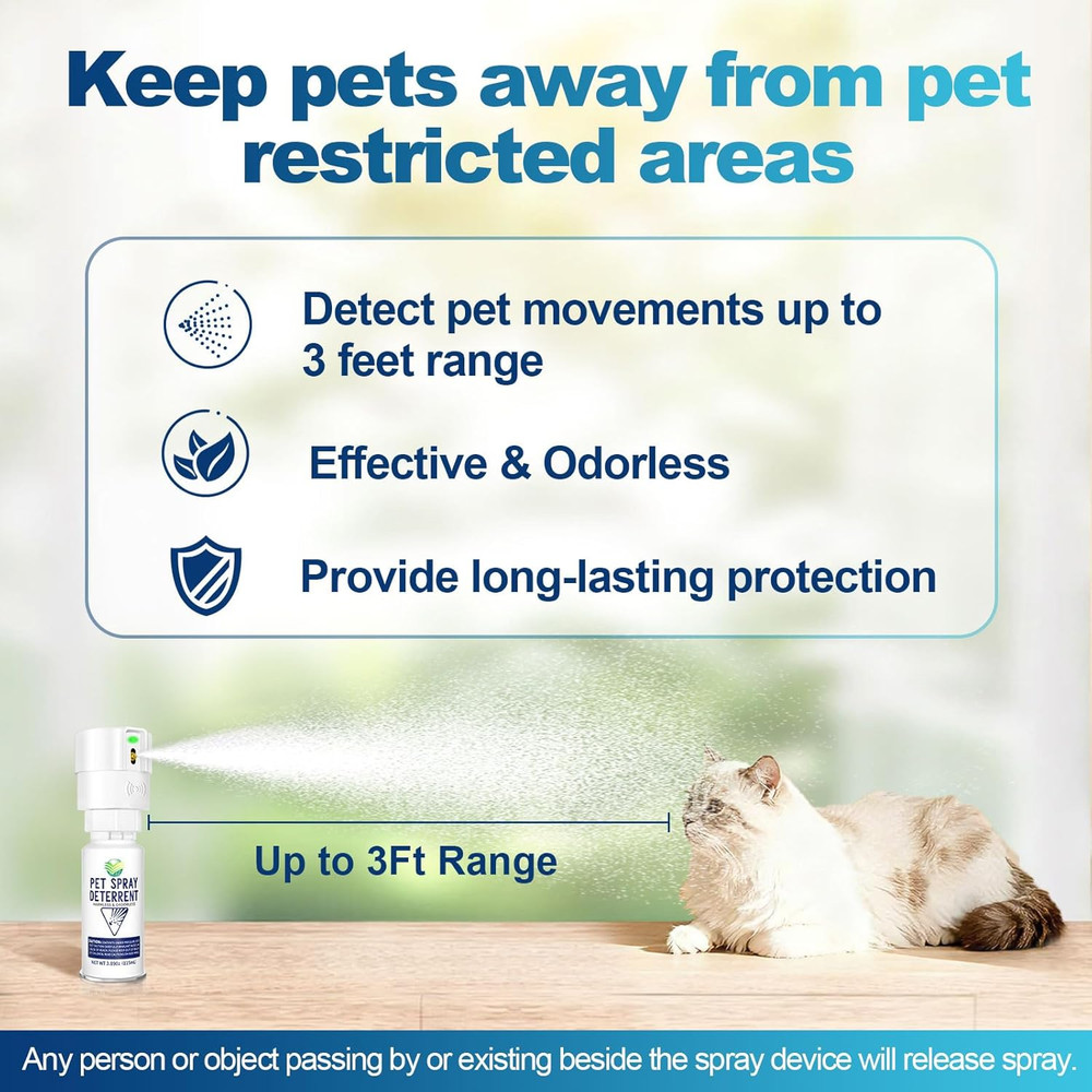 Cat Spray Deterrent System[2 Pack], Motion Activated Cat System, Pet Spray Deter
