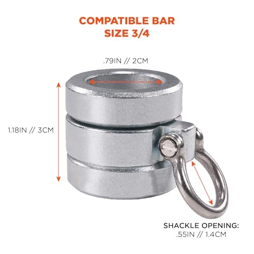 Squids 3791 Sleever Bar Lock Collar with Tethering Attachment Point for .75 in