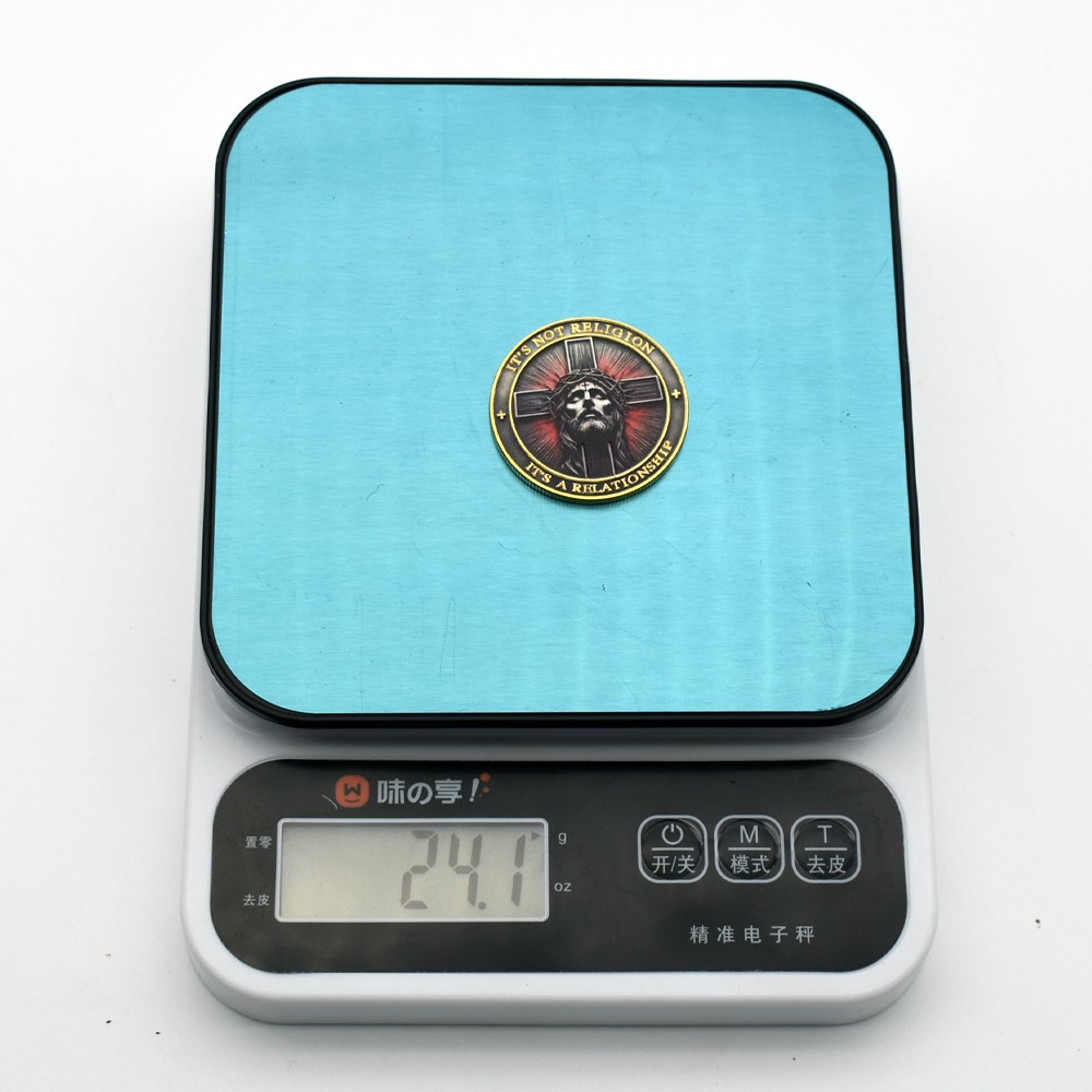 Jesus Christ Cross Coin “It's Not Religion, It's A Relationship” Golden Medal