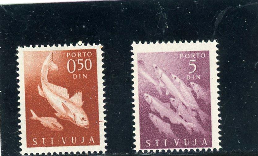 Jugoslavia Trieste 1950 Fish Scott# J6, J10 Mint Hinged