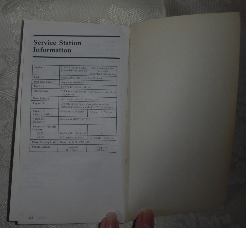 1996 Ford Taurus Owner’s Guide