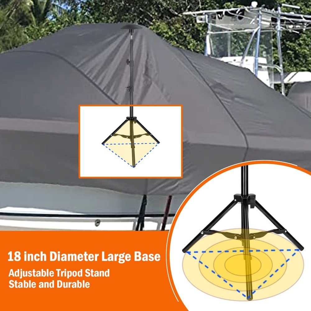 i Cover Boat Support Pole - Adjustable Iron Alloy Supporting 2 PACK