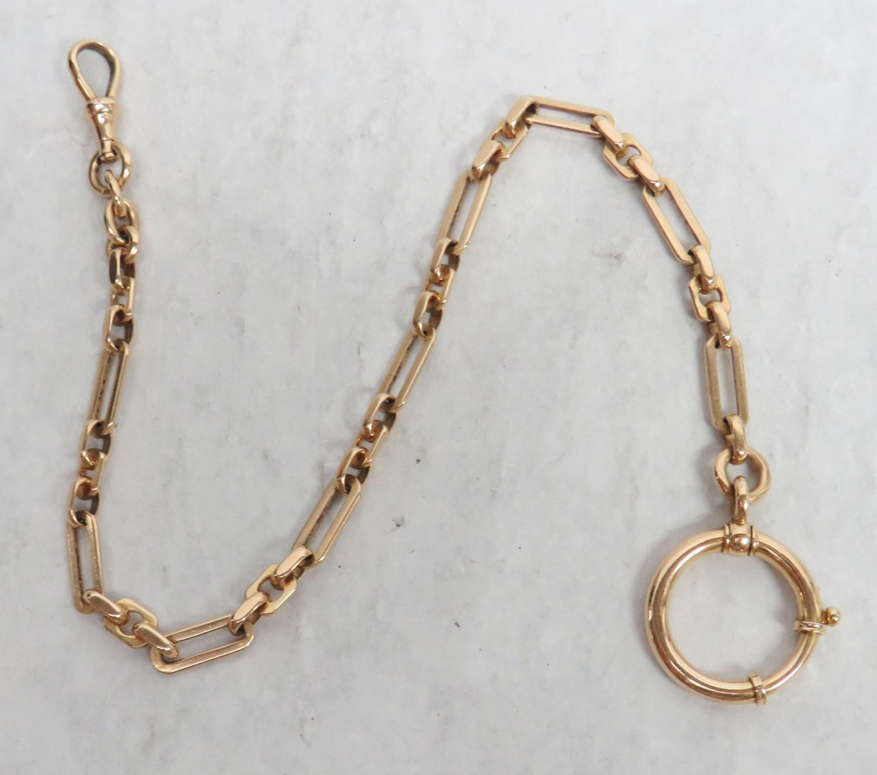 ANTIQUE 18K GOLD SWEDISH CRAFTED 19 GRAMS 10.5" POCKET WATCH CHAIN