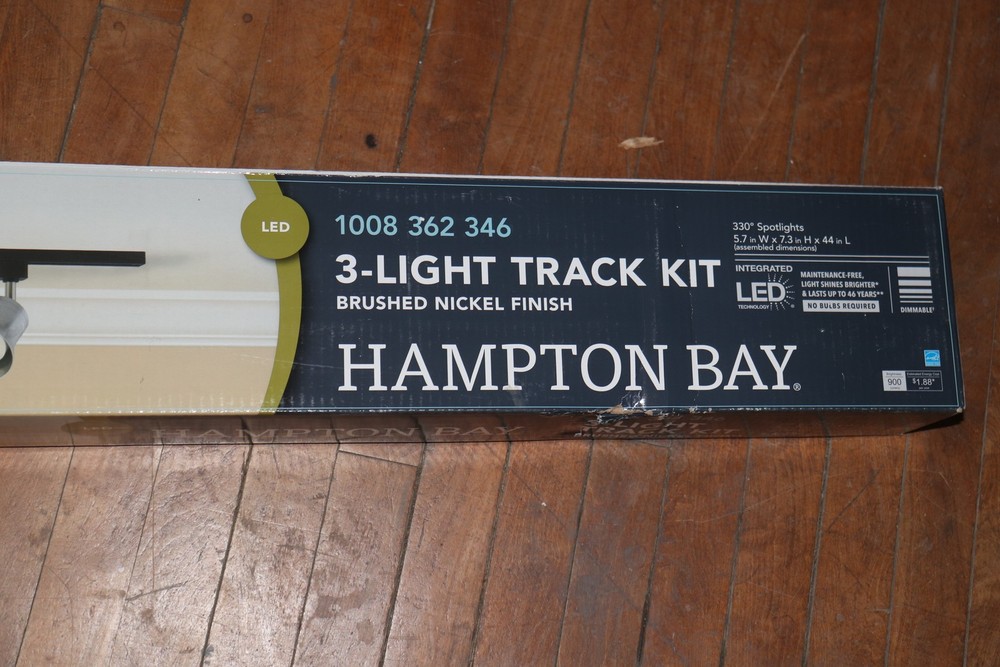 Hampton Bay 3-Light Integrated LED Ceiling Mount Track Lighting Kit 4-ft