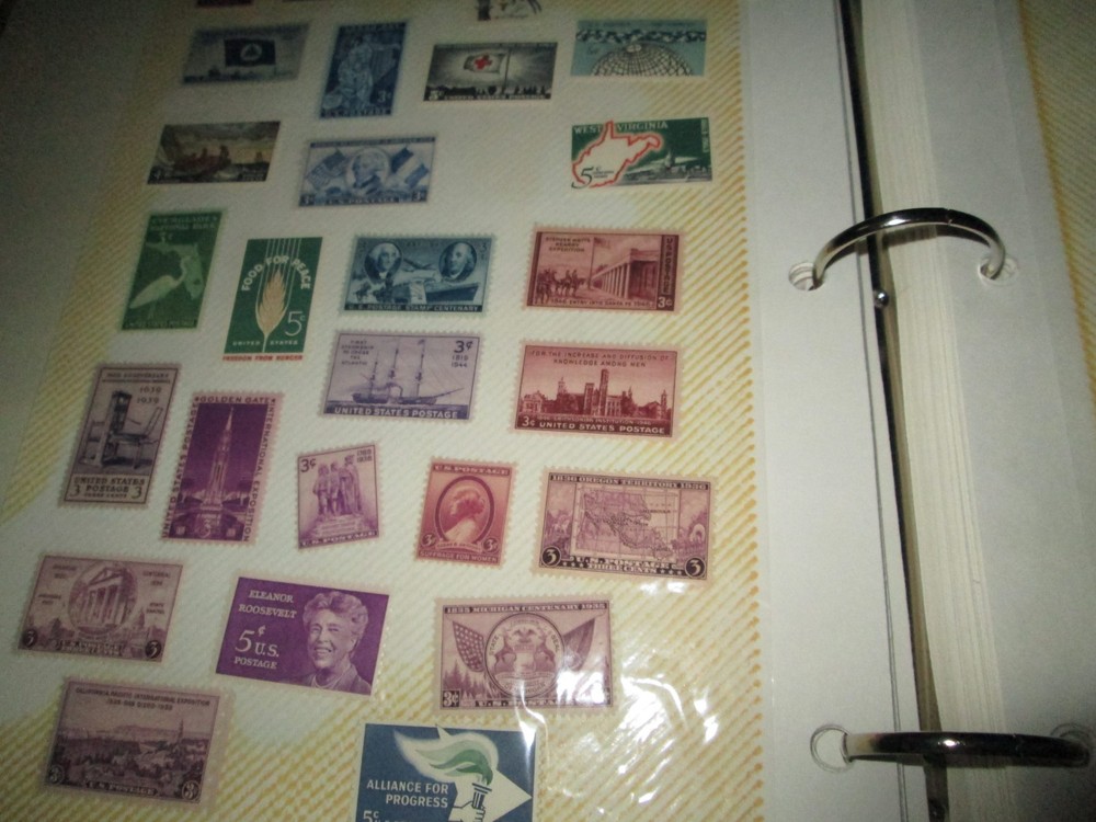Stamp Collection VTG Stamps. 15 Binder Pages