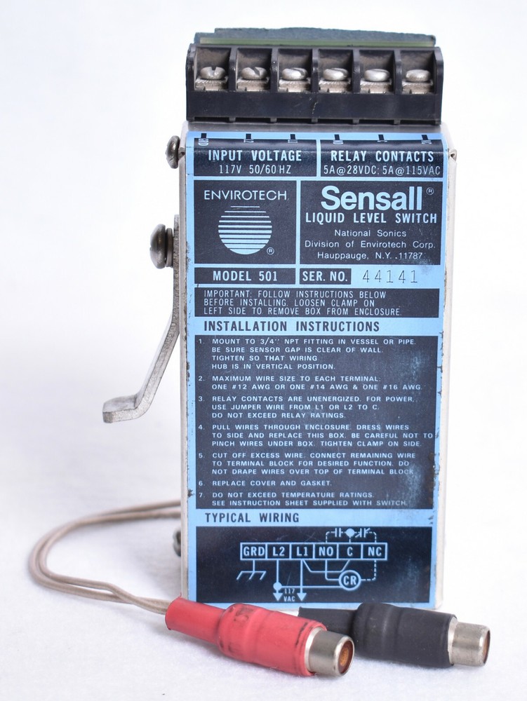 Envirotech Sensall Liquid Level Switch Model 501