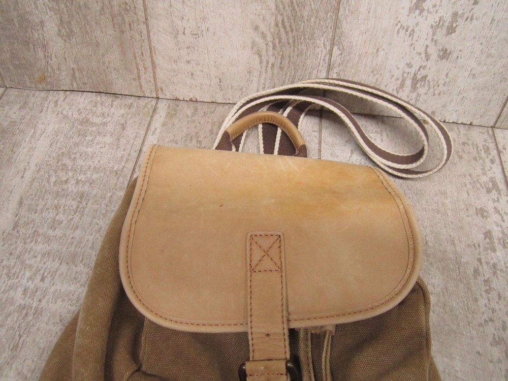 LL Bean Leather and Canvas Fox Mini Packpack Bag