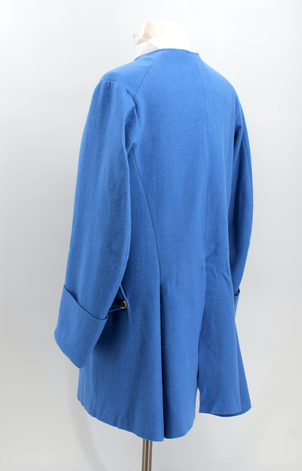 French Blue Wool Sleeved Waistcoat Size 50 / XXL