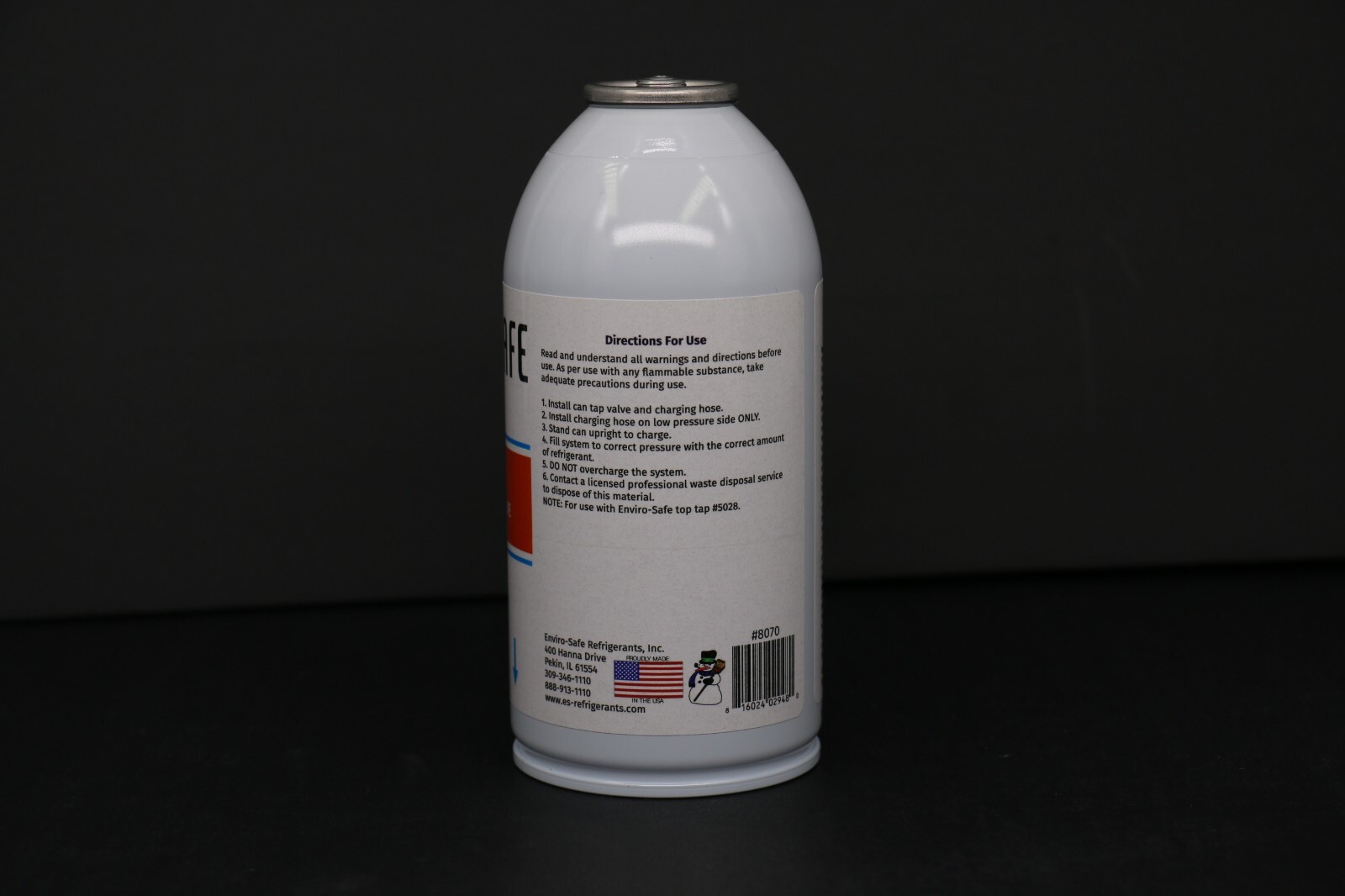 Enviro-Safe R-600a Refrigerant with 7/16" Self Sealing K28 6 oz Case/6 #8070