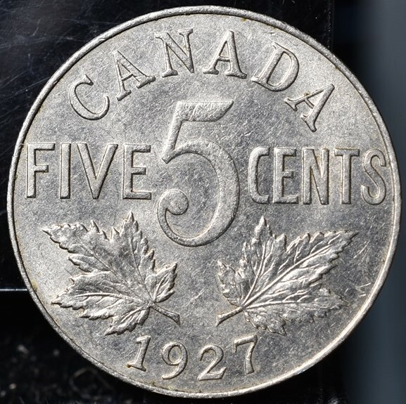 1927 Canada 5 Cent KM#29 - AU