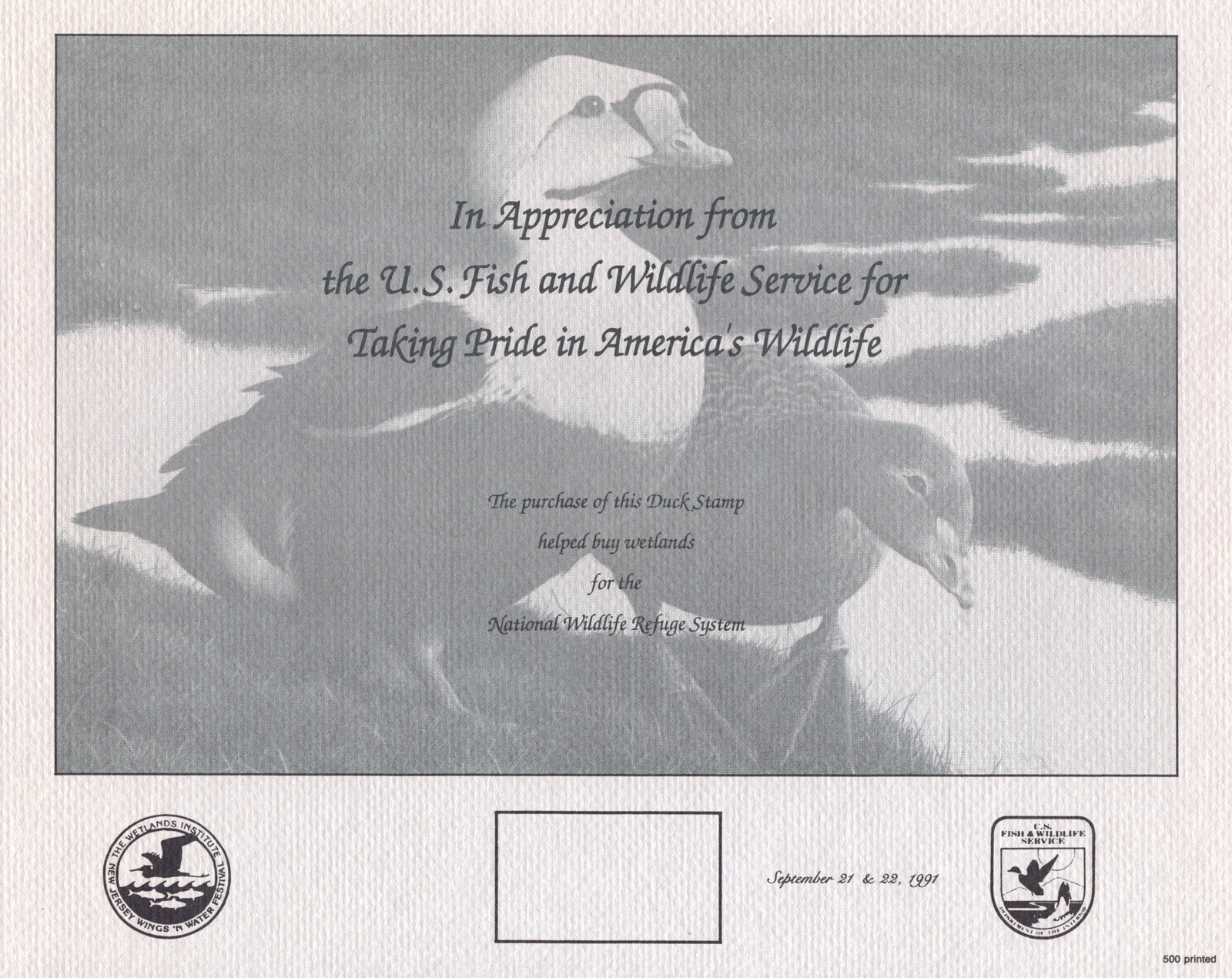 2 Duck Stamps & 23 U.S. Fish & Wildlife Appreciation Souvenir Cards 1975-1997 US