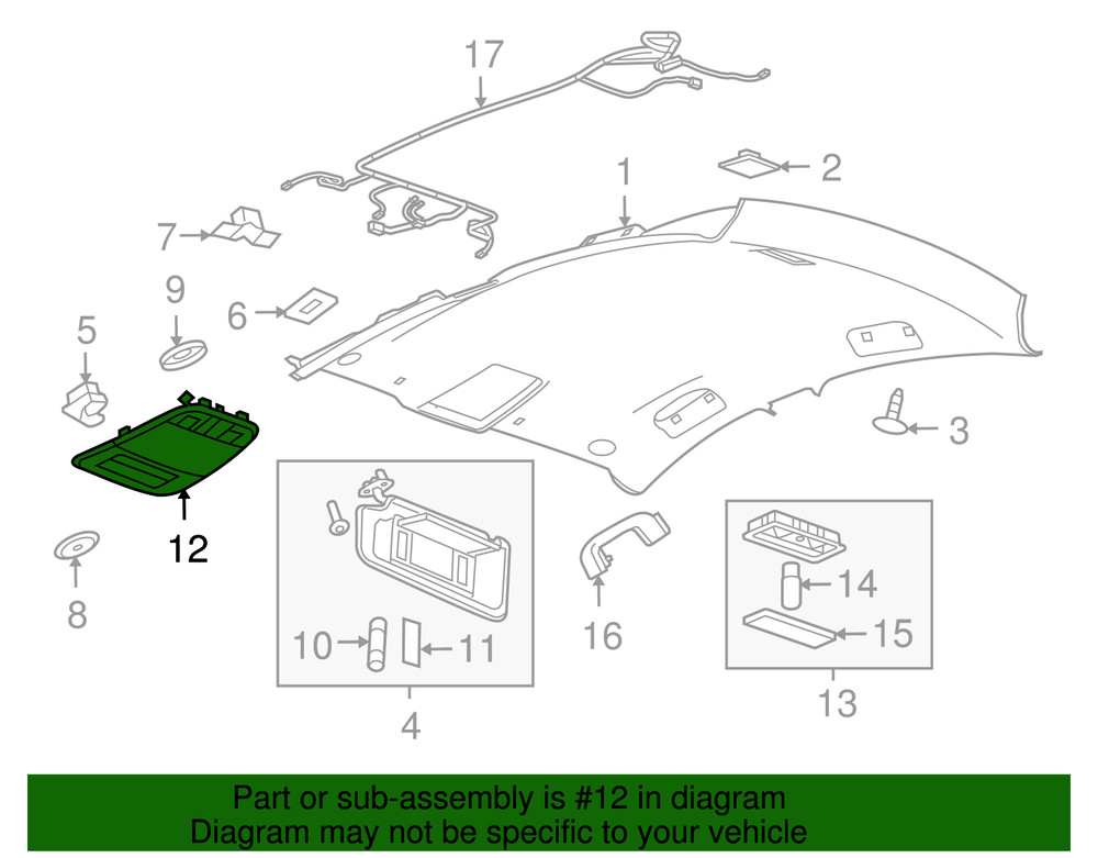 Genuine GM Overhead Console 20959389