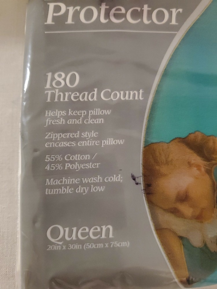 New Bedding Basics Cotton Polyester Pillow Protector Queen Size