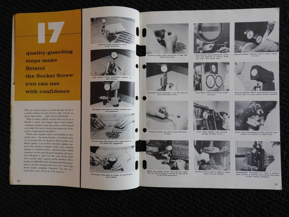 1965 Decatur Midwest Tool & Supply "Socket Cap Screw" Engineering Catalog IL