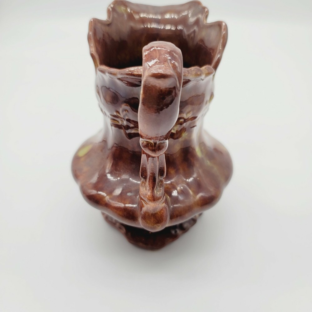 Vintage Ceramic Pitcher 6.5" Tall Brown