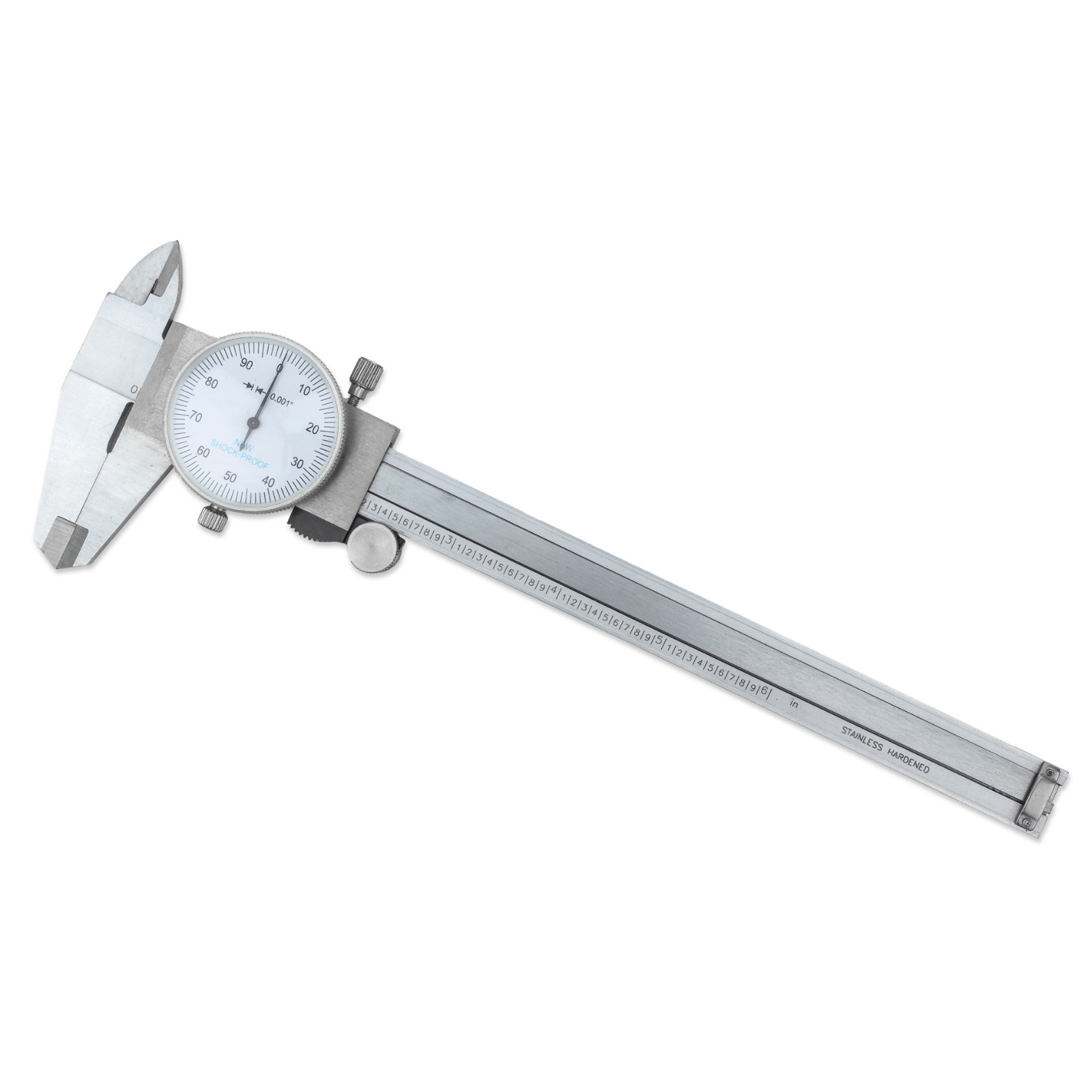 6" Dial Caliper, 0.001" Resolution with Slide Lock, Shock Proof, Includes Case