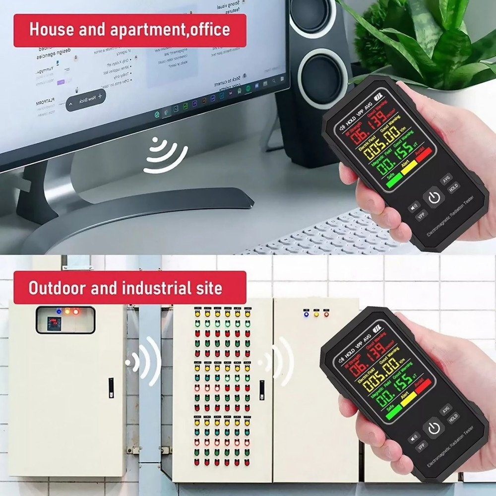 Digital Electromagnetic Field EMF Meter with Peak and Average Value Switching