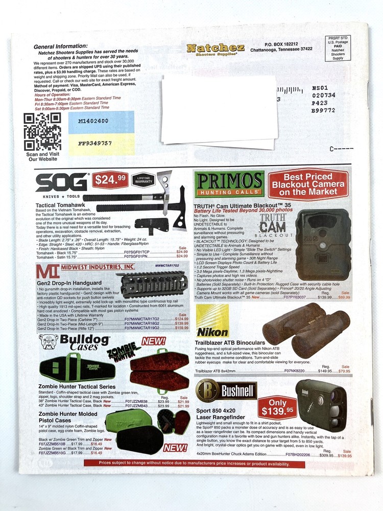 Natchez Shooters Supplies Catalog– Fall 2013-Excellent Condition