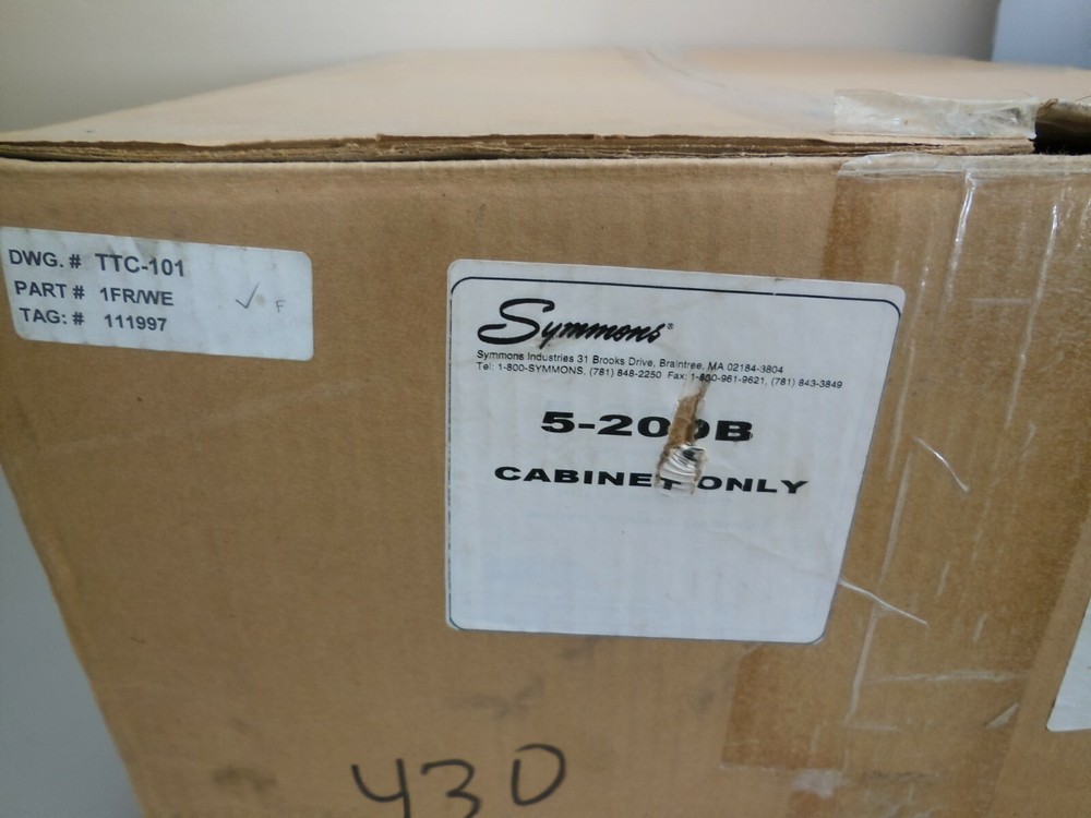 SYMMONS 5-200B CABINET UNIT W/KEY WHITE